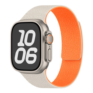 Compatible avec les montres de la série 111/Ultra 3/SE 3, <span class=keywords><strong>bracelet</strong></span> de montre sport en silicone magnétique souple à motif litchi (42 mm/46 mm) - Product Image 5