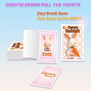 Cute Rabbit Design Sample Cheap Wholesale Quick Custom Pull Tabs Lottery Tickets with High Security Variable Data Printing - Product Image 2