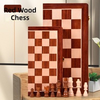 Échiquier magnétique en placage de bois de rose de 39 cm, grand format, pliable, jeu de voyage de luxe, jouet éducatif de stratégie haut de gamme, cadeau pour enfants et adultes