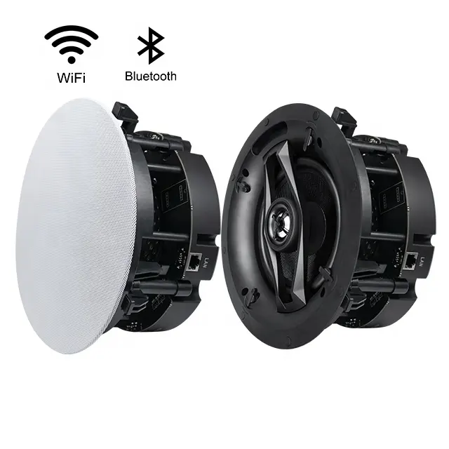 Speaker langit-langit Stereo bertenaga banyak kanal, kontrol aplikasi suara Stereo Tuya kustom Hifi nirkabel aktif Bluetooth Wifi