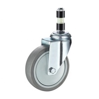 Vente en gros 3 "4" plaque supérieure pivotante TPR PP chariot roulettes industrielles avec frein