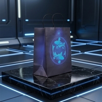 Sac en papier kraft personnalisé réutilisable et écologique avec poignée torsadée, sac en papier fluorescent portable pour emballages cadeaux et artisanat