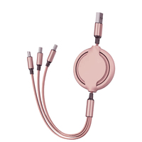 Cable de carga retráctil 3 en 1 universal Cable de carga USB Cable de datos flexible para teléfono/tipo C/Android