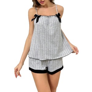 Stylish Suspender Short Underwear Female Pajamas Soft Skin Friendly Loungewear Daily Indoor Outdoor Casual Nightwear - Product Image 5
