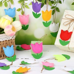 24 Pezzi di Ornamenti in Feltro a Forma di Tulipano Primaverile per Decorazioni Floreali <span class=keywords><strong>da</strong></span> Appendere all'Albero, Mini Ornamenti Floreali per Feste, Decorazioni Murali per la <span class=keywords><strong>Casa</strong></span> - Product Image 6