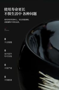 <span class=keywords><strong>Lavabo</strong></span> de Cerámica Negra de Diseño Contemporáneo, Ecológico, Resistente al Agua, Precio Económico, para Baño, 1 Año de Garantía - Product Image 3