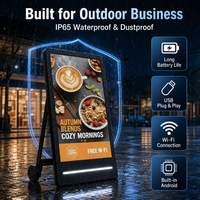 Pantalla Digital LED/LCD con Soporte de Piso y Pantalla Táctil Impermeable para Exteriores de 32/43/55 Pulgadas, IP65, 1800/2500 Nits, para Centros Comerciales