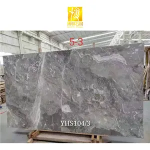 Yunfu Piedra Natural Veta de madera blanca Mármol Gris Grano de madera Losas de mármol