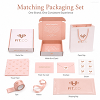Kits d'emballage PR en carton doré rose FSC en gros pour abonnements, boîtes en papier pour expédition avec logo personnalisé
