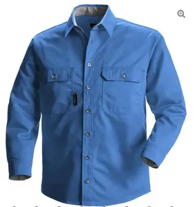 Atacado FR Vestuário Resistente à Chama Fireproof Shirt Homens Trabalho Industrial Uniforme Alta Qualidade Direct Selling Trabalho Camisa