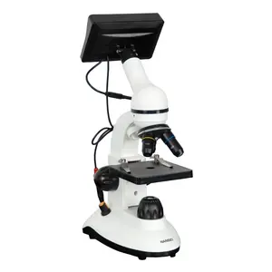 Ucuz öğrenci yetiştiricilik Lab HD ekran optik biyolojik mikroskop ile LED ışık