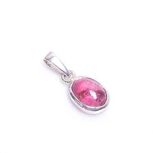 Natural Pink Tourmaline Cabochon Pendant <b>Necklace</b> 925 Silver Bezel Setting Water Drop Shape Everyday Wear Women's Jewelry - Product Image 3