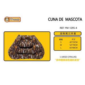 Set Letto per Animali Domestici in Tre Pezzi Imbottito in Cotone Modello YM1295 - Product Image 1