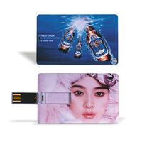 Flashdisk USB Bentuk Kartu Kredit Custom Logo Hadiah Bisnis Bentuk Kartu Bank Memory Stick USB 3.0 Disk 4GB 8GB 16GB 32GB 64GB Pendrive