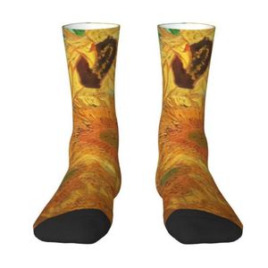 Calcetines Personalizados de <span class=keywords><strong>Vincent</strong></span> Van Gogh con Diseño de Doce Girasoles, Calcetines de Vestir Cálidos y Modernos para Hombre y Mujer con Función Antibacteriana - Product Image 1