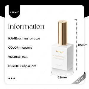 JTING Long Lasting <b>Glitter</b> Top Coat Gel Polish 4colors Work With Any Base Color Gel High Shine Sparkle Finish TPO/Hema Free OEM - Product Image 2