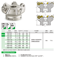 Fraiseuse à haute alimentation SKN avec plaquettes adaptées SNMU ONMU ISKAR, plaquette double face