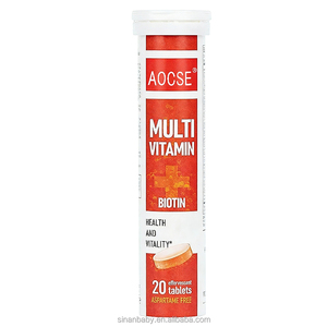Comprimés effervescents de vitamines composées avec vitamines C, E, <span class=keywords><strong>B1</strong></span>, B2, B6, B12, D3 - Soutien naturel à la beauté et au métabolisme - Ne convient pas aux nouveau-nés - Product Image 1
