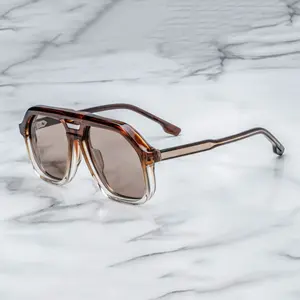 FW Fashion Brand Designer Oversize Shades Men Tac Lens Polarized Large Acetate Sunglasses Custom Logo Wholesale