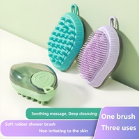 Bain de massage pour animaux de compagnie 2 en 1, peigne de massage pour chat et chien, élimine les poils flottants remplis de gel douche, produits de nettoyage