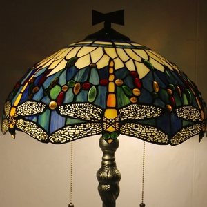 Lámpara de Mesa Tiffany LongHuiJing de 16 Pulgadas con Pantalla de Vidrio Teñido y Base de Libélula en Mosaico para una Iluminación Elegante del Escritorio, Lámpara de Mesa para el Hogar - Product Image 5