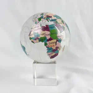 Globes World Vintage Colored Crystal Etched Earth World Globe MH-Q0241