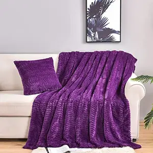 Selimut bulu palsu dua sisi, selimut Sofa dekorasi lembut berbulu halus nyaman hangat untuk Sofa tempat tidur kursi