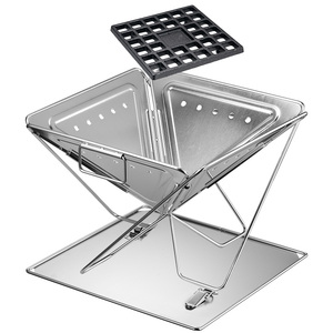 Barbecue au charbon de bois pliable en acier inoxydable Campingaz avec fumoir pour la cuisson en extérieur - Product Image 3