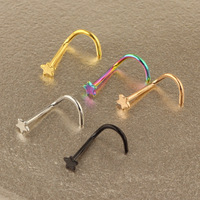 Acier inoxydable étoile Piercing vis narine boucle d'oreille Piercings S forme nez os goujons corps Piercing bijoux