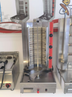 Équipement de cuisine commerciale, machine à shawarma électrique à 3 brûleurs en acier inoxydable, grill moyen-oriental certifié CE, double alimentation