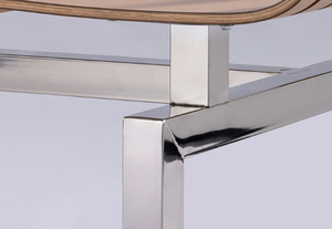 Juego de Mesa y Sillas de Comedor Moderno de 4 Plazas con Estructura de Acero Inoxidable Duradera y Acabado de Madera Natural <span class=keywords><strong>para</strong></span> <span class=keywords><strong>Muebles</strong></span> de Restaurante - Product Image 3