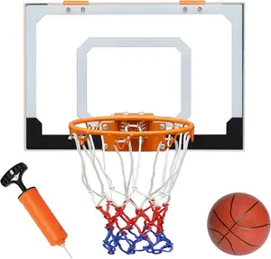 Mini aro de baloncesto para tablero trasero Pro con logotipo personalizado sobre la puerta, juego de portería de baloncesto montada en la pared