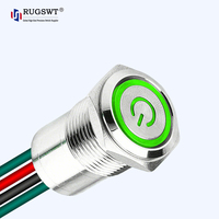 Interrupteur à bouton-poussoir en laiton de 22 mm, 10A/250V, 1NO1NC, étanche IP68 pour pont de yacht marin
