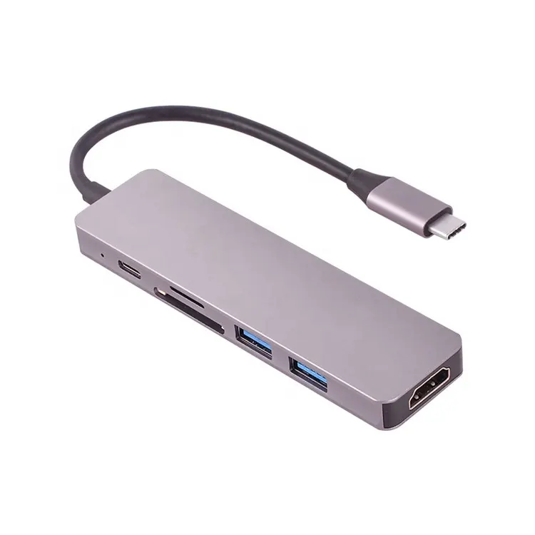 Multifunktions-USB 3.1 zu HDTV 6 in 1 Typ C zu HDTV 4k HUB PD Ladegerät Docking station USB 3.0 HUB für Desktop-PC und Laptop