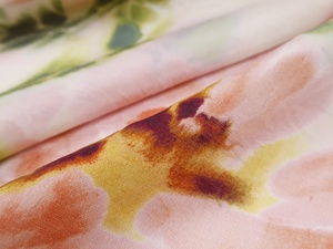 Mềm treo lên 100% <span class=keywords><strong>polyester</strong></span> cho vải màu hồng pha trộn với mực sơn và hoa in Linen giống như sườn xám Hanfu vải" - Product Image 2