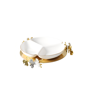 Ceramic 3 Compartment Slimming Dinner Party Nut and <strong>Candy</strong> Platter Butterfly-Shaped Cookie <strong>Tray</strong> with Customizable Pattern - Product Image 5