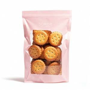 Pochettes personnalisées de qualité alimentaire avec fenêtre zip-lock sac d'emballage croustillant de flocon de neige sac debout pour biscuits bonbons gelée d'aliments pour animaux de compagnie - Product Image 2