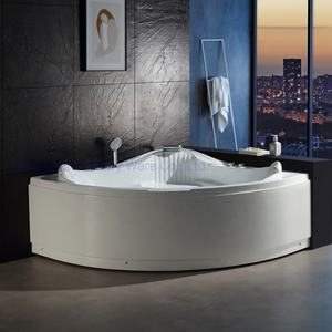 Baignoire <span class=keywords><strong>Balnéo</strong></span> d'Angle pour Couples, Baignoire en Acrylique avec Jets d'Air à Bulles pour Salle de Bain, Forme Cœur Ronde, Baignoire Hydromassante - Product Image 5