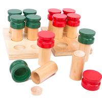 Botellas de Aromas Montessori, Juguete Sensorial Olfativo, Juego de Madera para Combinar Aromas, para la Educación Infantil