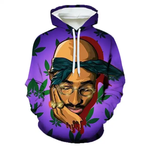 Sweats à capuche imprimés en 3D pour hommes, <span class=keywords><strong>rappeur</strong></span> R.i.p <span class=keywords><strong>Tupac</strong></span>, sweats à capuche à impression numérique pour hommes, impression intégrale, surdimensionné, OEM ODM, pull-over - Product Image 2