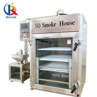 Four industriel automatique pour fumage de viande et de poisson - Machine à saucisses haute performance en acier inoxydable 304 avec moteur central
