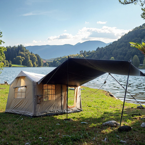 12 ㎡   Tente gonflable d'extérieur portable et imperméable pour le camping avec cheminée, en tissu de coton et Oxford 001 - Product Image 1