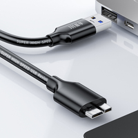 Cable Adaptador USB 3.0 Tipo A a USB 3.0 Micro B Macho, Cable de Sincronización de Datos para Disco Duro Externo HDD