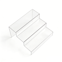 Présentoir de Comptoir en Acrylique Transparent à 3 Niveaux pour Maquillage et Jouets, Support Escamotable en Acrylique Transparent pour Collection, Idéal pour Magasin de Détail