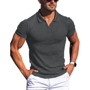 Camiseta Casual de Verano para Hombre, Estilo Europeo Americano, de Lona con Spandex/Poliéster, Estampado de Leopardo, Cuello en V, Anti-Pilling, 100g - Product Image 4