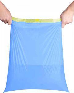 ถุงขยะแบบมีเชือกผูก ฮัวหม่าเหิงชุน อัลตร้า สตรอง ขนาด 8 แกลลอน ไม่มีกลิ่นหอม ถุงขยะขนาดเล็ก 10 ชิ้น สีฟ้า - Product Image 2