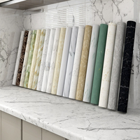 Rouleau de papier peint/autocollant mural écologique pour décoration de la maison en vinyle PVC imitation marbre