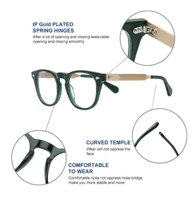 デザイナーによる女性男性のためのアセテートアンチブルーライトメガネフレーム付きの新しいヴィンテージエレガントオプティカルフレームメガネ