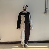 Nouveau Costume Art the Clown de Terrifier avec Masque en Latex Intégré, Accessoire de Fête Horreur pour Adulte, Idéal pour Halloween