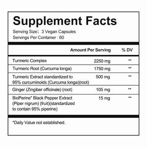 Pabrik kunyit kapsul Kurkumin bersama kesehatan suplemen massal lada hitam Kurkumin kunyit dan jahe kapsul untuk dewasa - Product Image 3